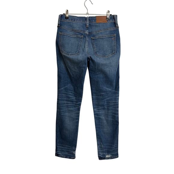 Madewell Jeans Womens 26 Blue Slim Straight Distressed Button-Front High Rise - Picture 2 of 6